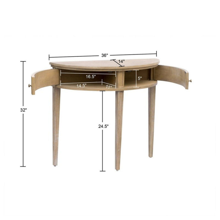 Vintage Inspired Storage Console Table With Fluted Doors JLA