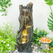 Tree Trunk Cascading Water Fountain, Outdoor LED Lighted - Gray Daily Nest