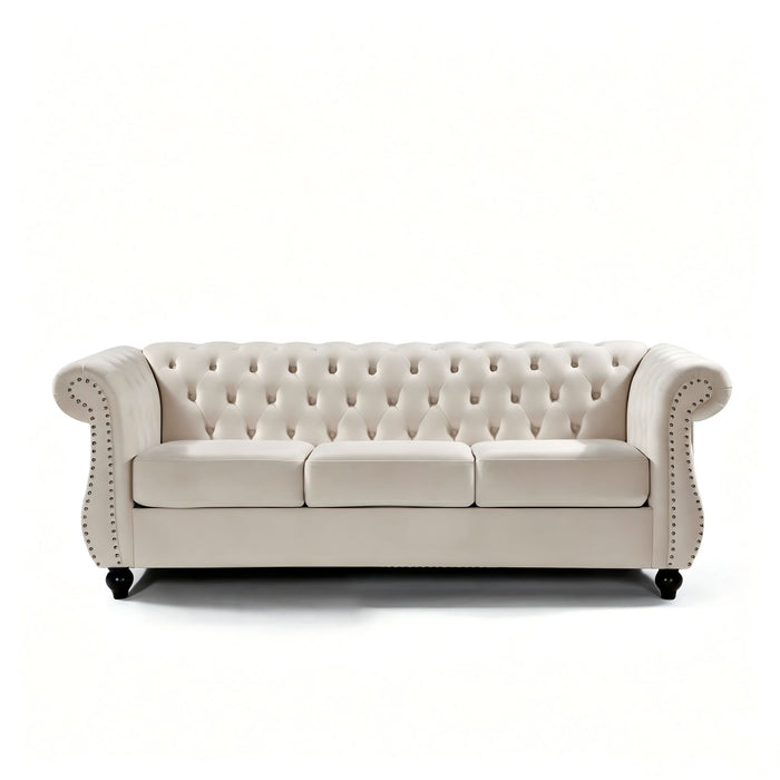 Chesterfield 3 Seater Sofa With Rolled Arms US Pride