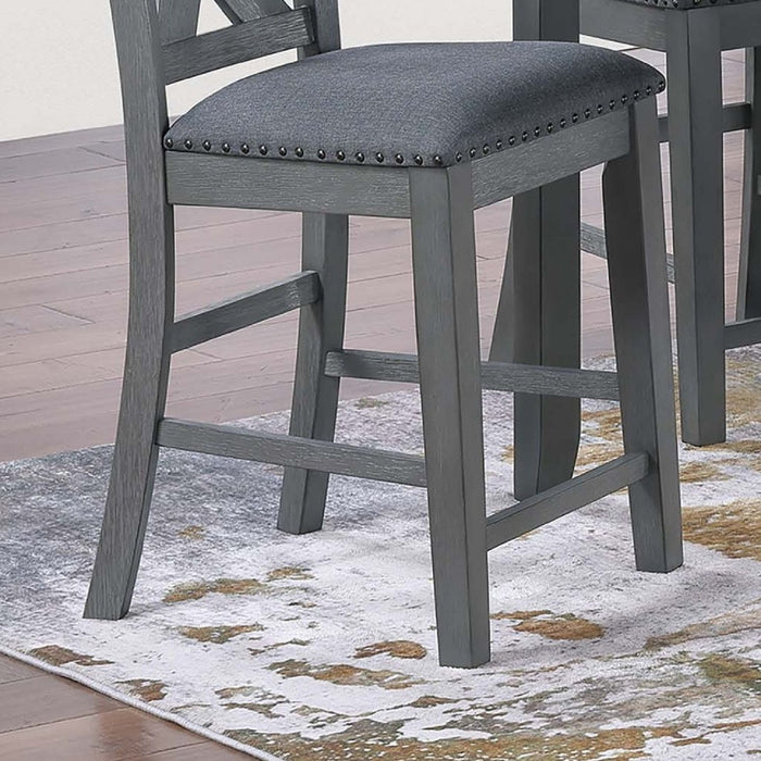 7 Piece Dining Room Furniture, Counter Height Table And 6 Chairs Set - Gray Home Essentials