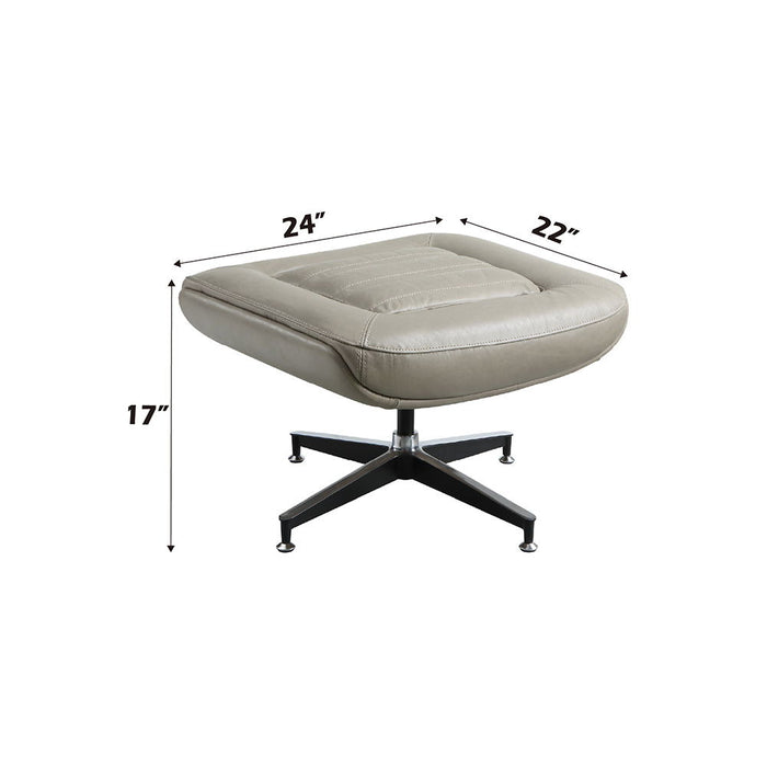 Piran - Ottoman - Twilight Top Grain Leather ACME
