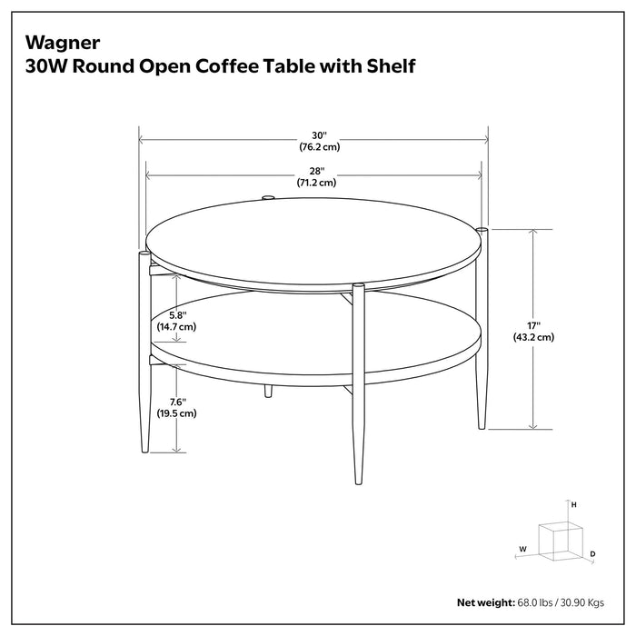 Wagner - Round Marble & Wood Table Simpli-Home