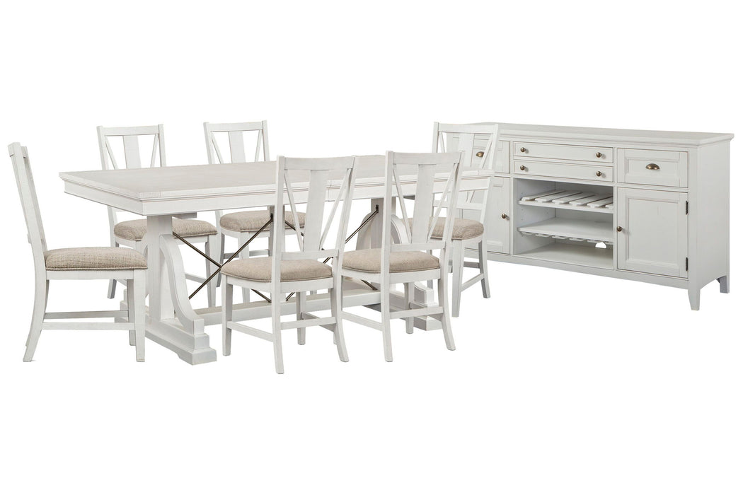 Heron Cove - Extendable Trestle Dining Table Set Magnussen Furniture