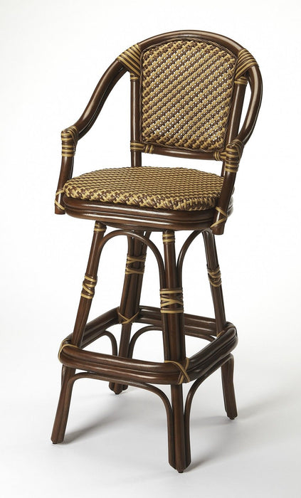 Rattan Bar Chair - Brown