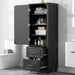 Tall Freestanding Bathroom Storage Cabinet With 2 Drawers And Adjustable Shelf Hearth and Haven