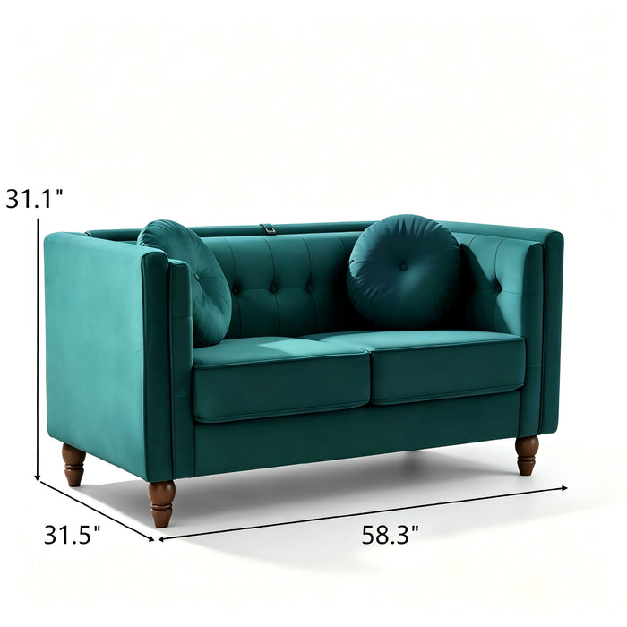 Chesterfield Loveseat 2 Seater Couch For Living Room US Pride