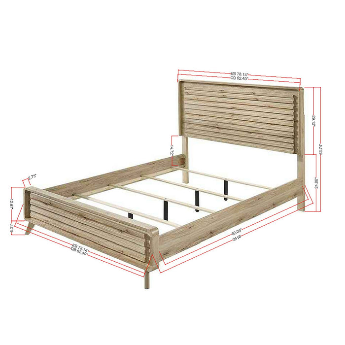 Panel Bed With Slatted Headboard And Footboard