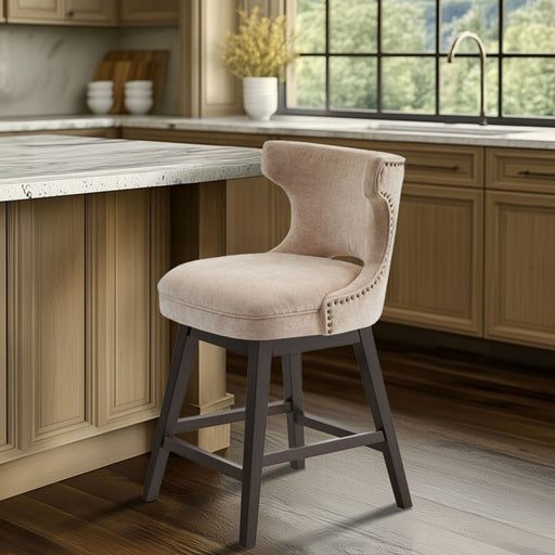 360 Degree Swivel Counter Stool With Silver Detailing JLA