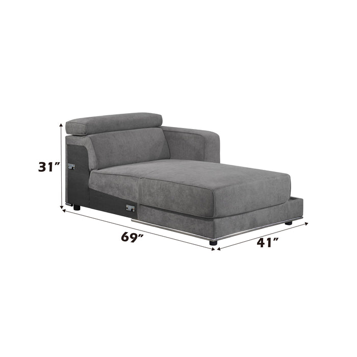 Alwin - Modular Rf Chaise - Dark Gray Fabric ACME