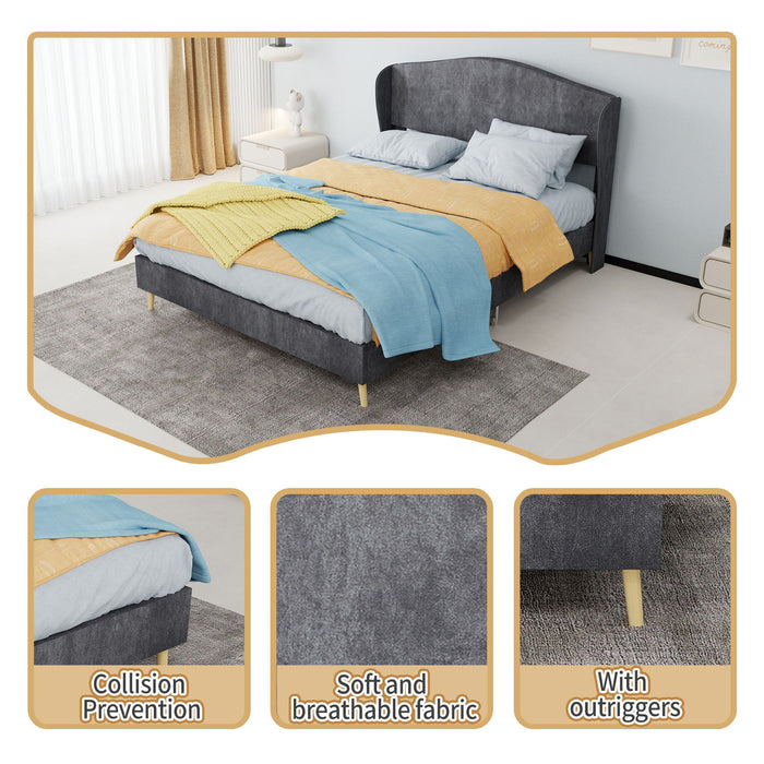 Upholstered Bed, Tufted Headboard, Comfortable Sleep Home Essentials