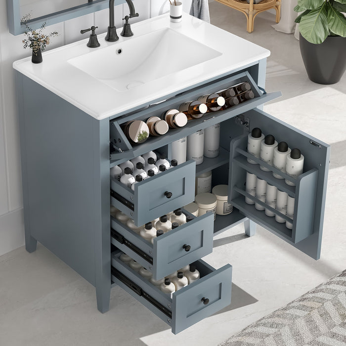 Modern Bathroom Vanity With Sink, 3 Drawers And Adjustable Shelf Hearth and Haven