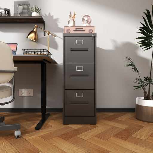 Premium Drawer File Cabinet With Lock, Metal Vertical Design, A4 Legal / Letter Size Home Essentials