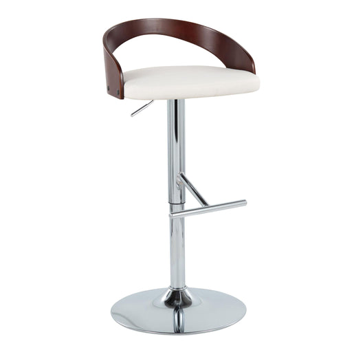 Grotto - Contemporary Adjustable Height Barstool With Swivel With Straight T Footrest (Set of 2) Lumi Source