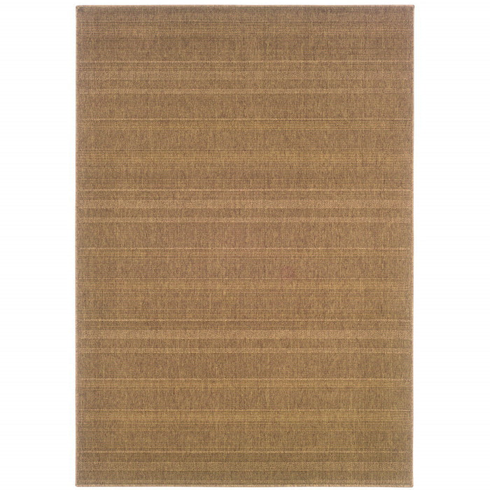 6' X 9' Stain Resistant Indoor / Outdoor Area Rug - Tan