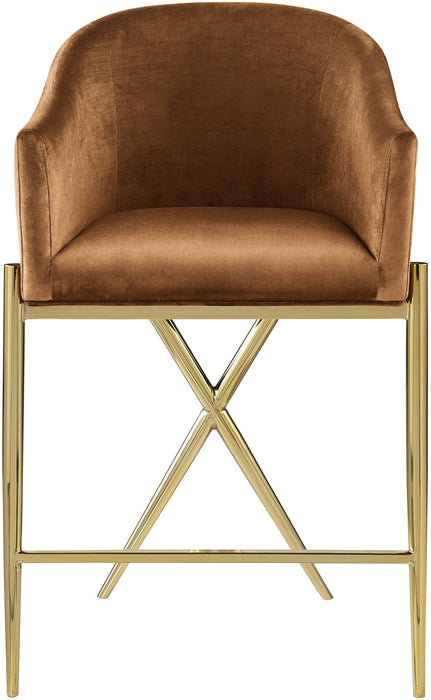 Xavier - Counter Stool with Gold Legs Meridian Furniture