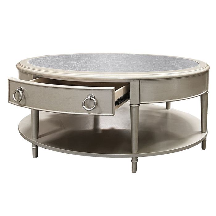 Kasa - Coffee Table - Sintered Stone Top & Champagne ACME