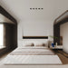 King Size Platform Bed With Special-Shaped Headboard - Cream Home Essentials