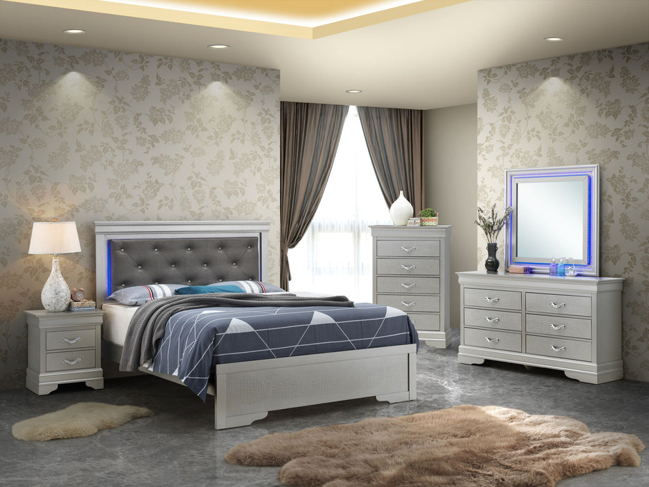 Transitional Elegant King Bed - Champagne Glory Furniture