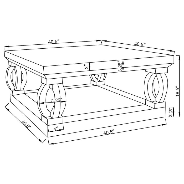 Shannon - Square Coffee Table - Silver Furniture Max