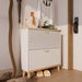 Narrow - Entryway Shoe Storage Cabinet With 2 Flip Drawers Legs - Natural / White Home Essentials
