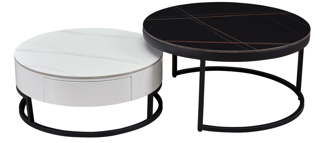 B038 - Coffee Table - White / Black Extravaganza Collection