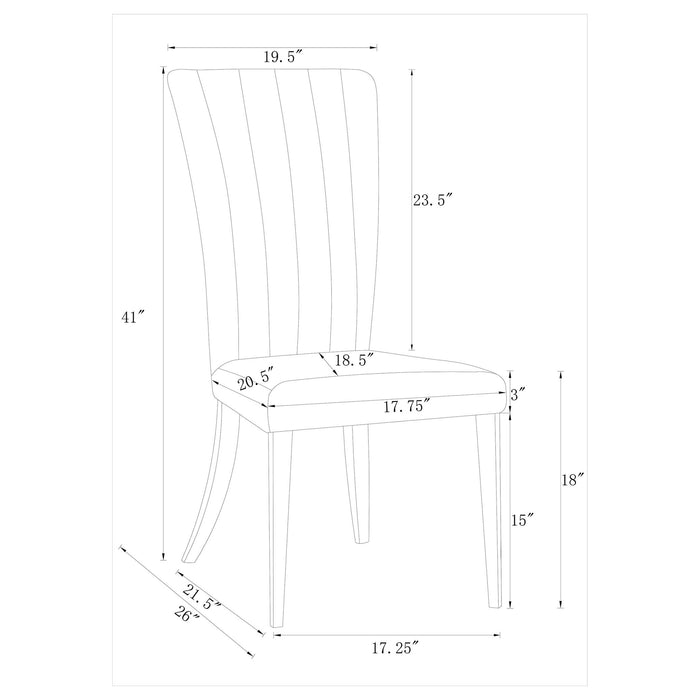 Tufted Side Upholstered Dining Chair (Set of 2) - Gray Furniture Max
