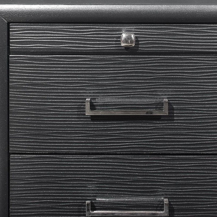 Two Drawers Manufactured Wood Nightstand - Gray