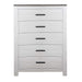 1 Piece Chest 2 Tone Sleek Bar Bedroom Furniture - White Home Essentials