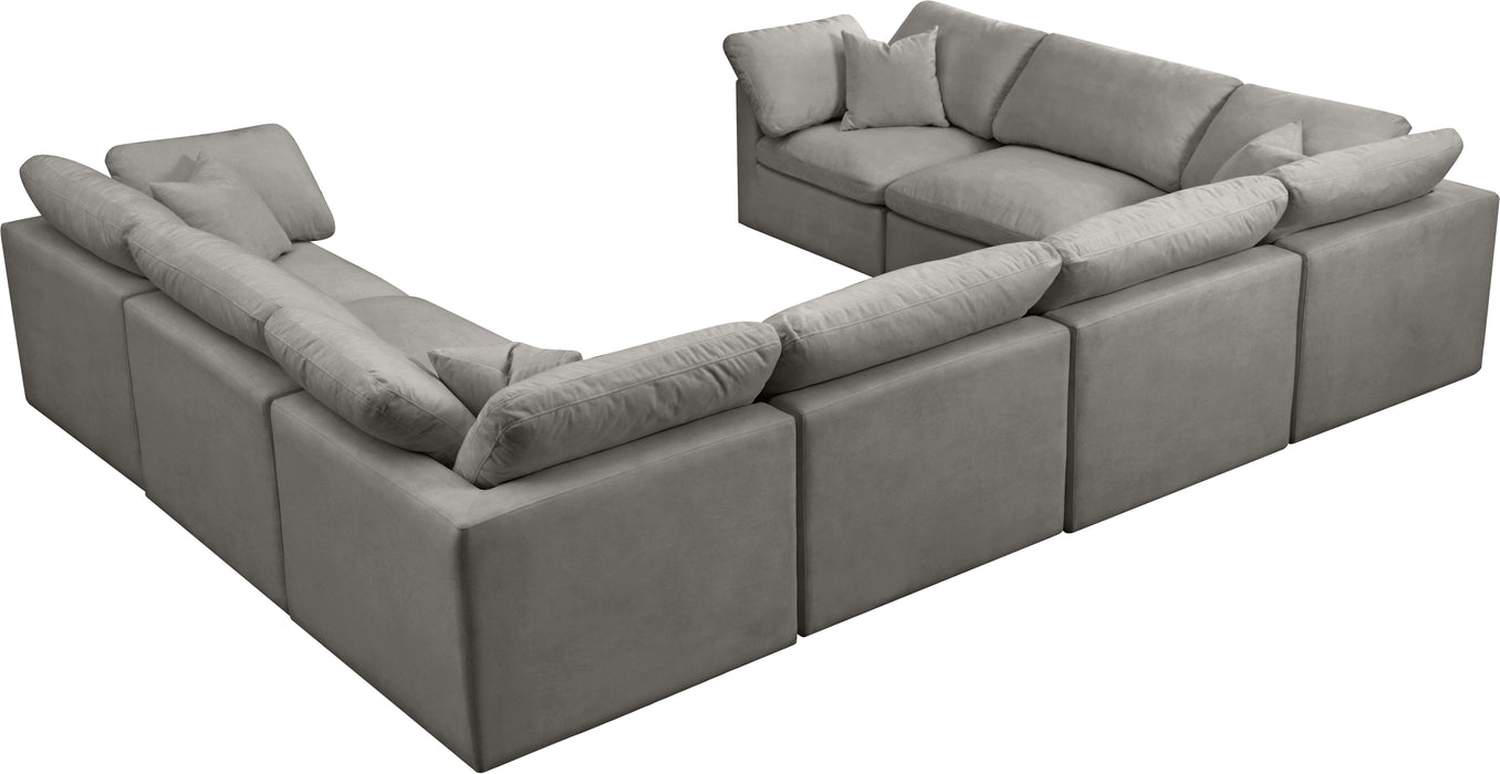 Plush - Velvet Standart Comfort Modular Sectional - Grey - Fabric