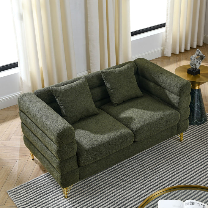 Oversized 2 Seater Sectional Sofa With Deep Seating And 2 Pillows Home Essentials