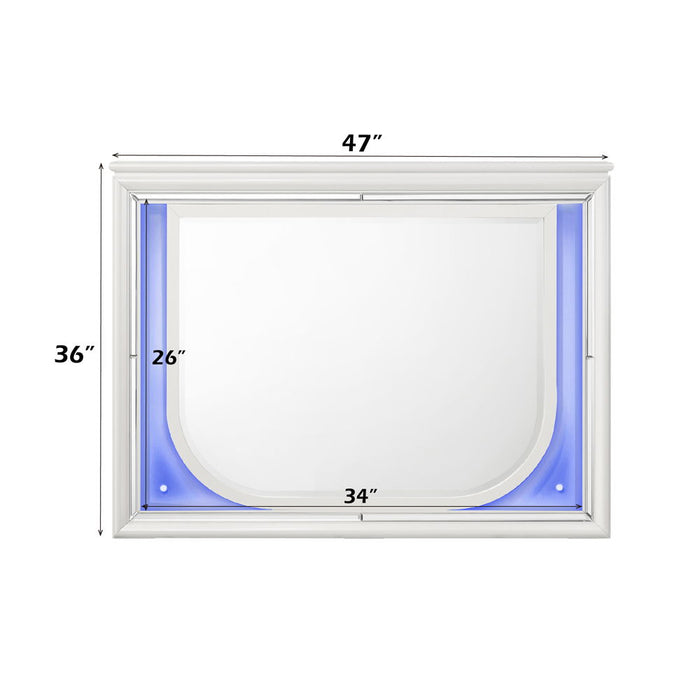 Tarian - Mirror With LED - Pearl White ACME