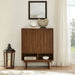 Sideboard Buffet Cabinet With Grille Slat Design With 3 Doors And Adjustable Shelves Home Essentials