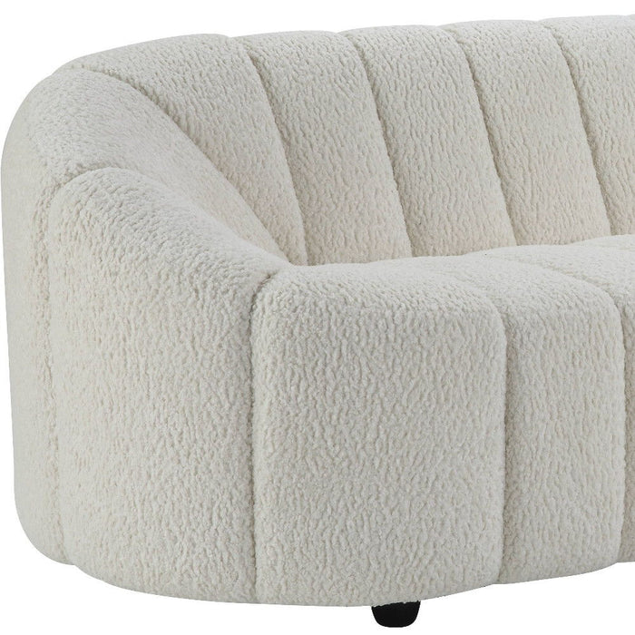 Sherpa Sofa With Black Legs - White