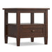 Warm Shaker - End Table With Smooth Drawer Storage - Brown Simpli-Home