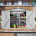 Outdoor Garden Storage Shed, Tool Shed With Pitched Roof Waterproof With 1 Window And 2 Lockable Door - White / Gray Daily Nest