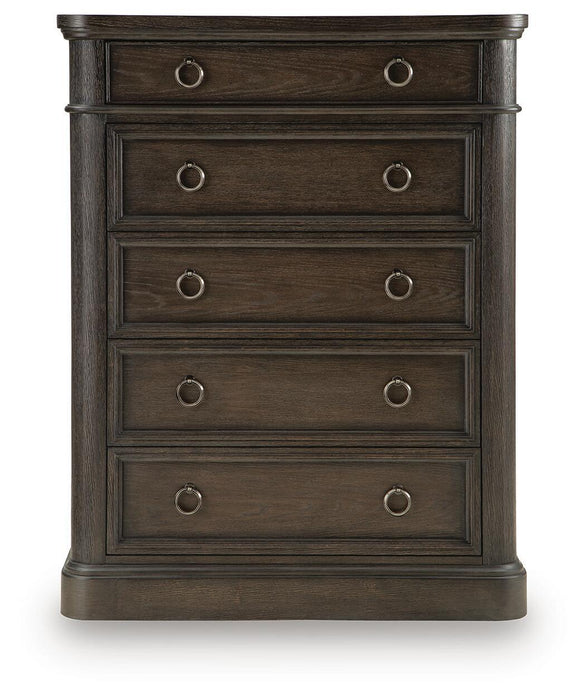 Wickenger - Five Drawer Chest - Dark Brown Signature Design by Ashley®