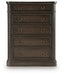 Wickenger - Five Drawer Chest - Dark Brown Signature Design by Ashley®