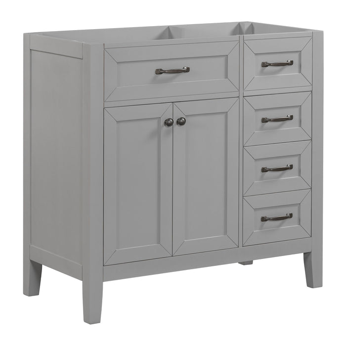 Modern Bathroom Vanity Base Only, 2 Doors And 3 Drawers Hearth and Haven
