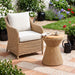 Stool With Lid, Wicker Accent Table, Indoor Outdoor Side Table - Brown White Daily Nest