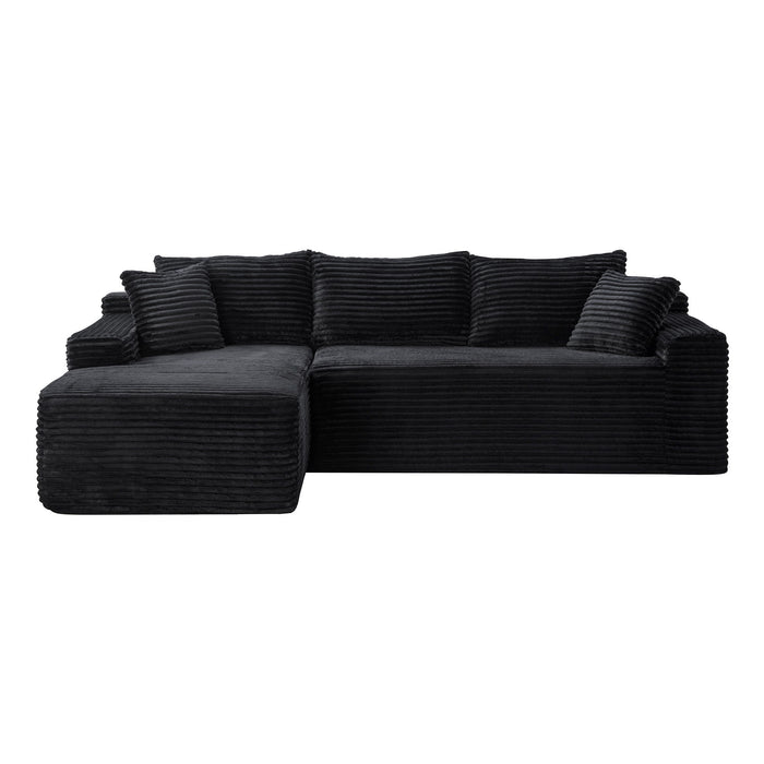Cloud Modular Sectional Sofa Couch With L-Shape Chaise, Upholstered Couches For Living Room - Black Home Essentials
