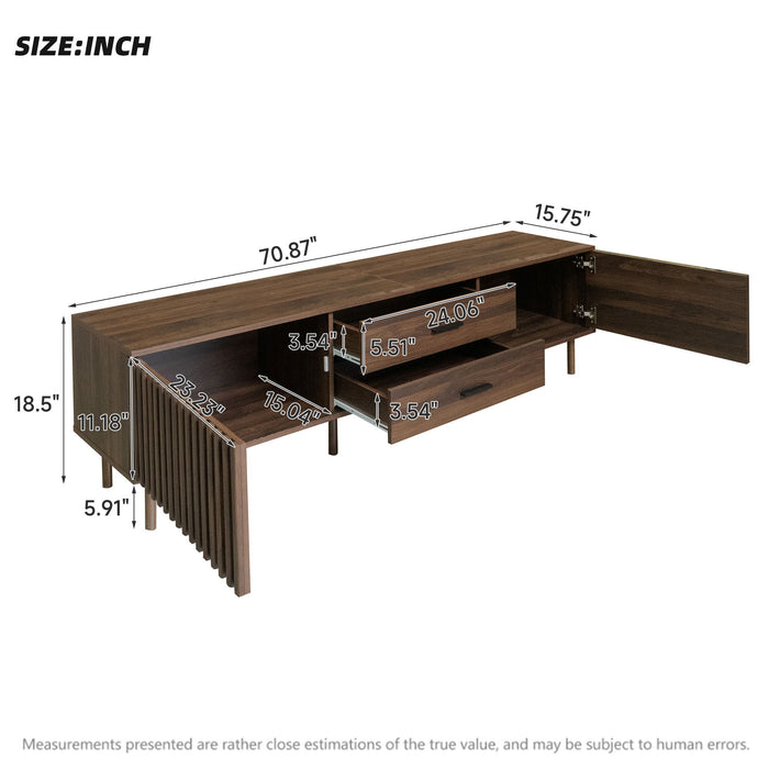 TV Stand For TVs Up To 80", Media Entertainment Center With Ample Storage - Dark Brown Hearth and Haven