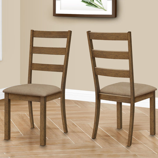 Dining Chair, Side, Upholstered For Dining Room, Transitional (Set of 2) - Beige 8th Street
