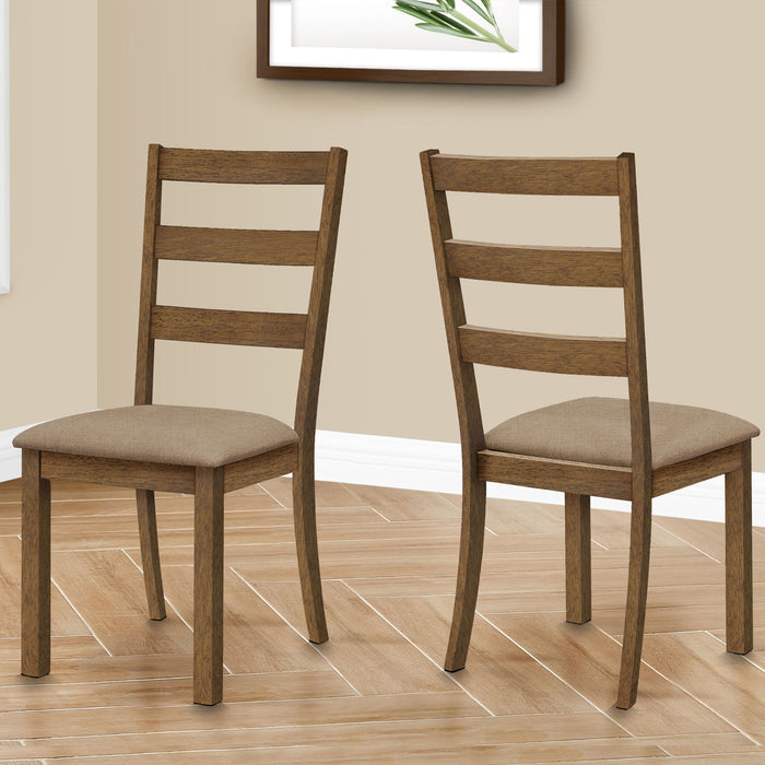 Dining Chair, Side, Upholstered For Dining Room, Transitional (Set of 2) - Beige 8th Street