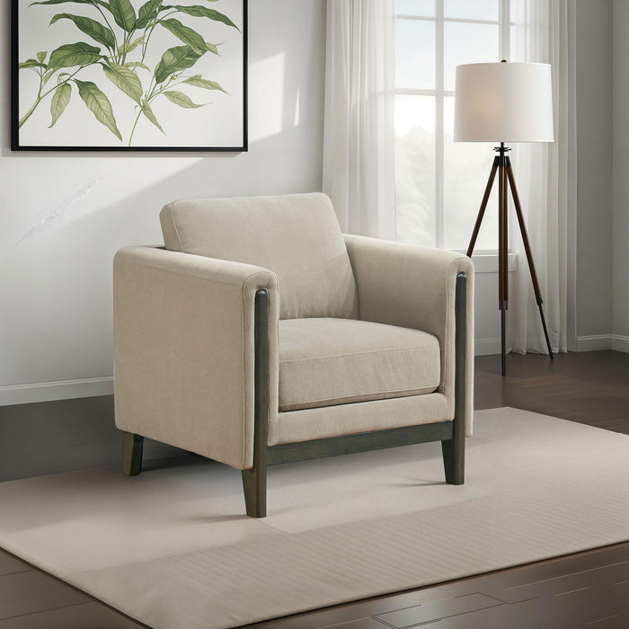 Fisher - Upholstered Panel Arm Accent Chair - Taupe Furniture Max