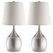 Droplet Empire - Shade Urn Table Lamp (Set of 2) - Silver Furniture Max