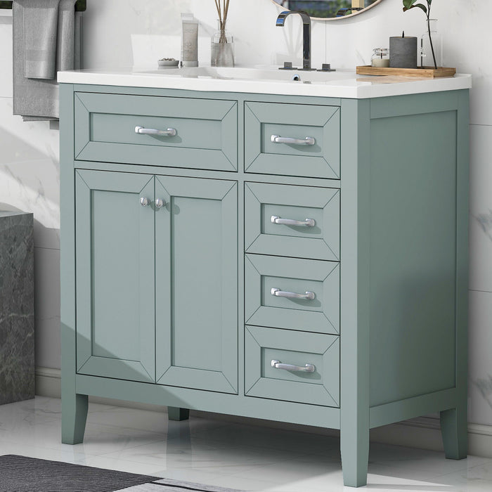 Modern Bathroom Vanity With Sink, Freestanding Design With Drawers And Doors Hearth and Haven