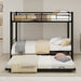 Metal Bunk Bed For Kids, Convertible Bedframe With Ladders & Guardrail Home Essentials