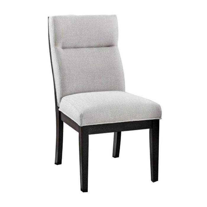 2 Tone Chairs With Tapered Legs (Set of 2) - Beige / Black / Black Home Essentials