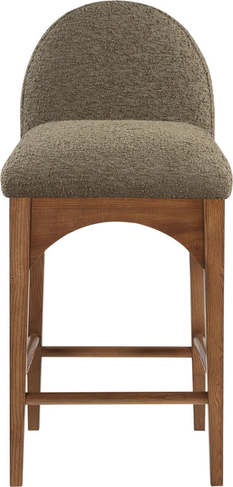 Waldorf - Boucle Stool With Brown Legs Meridian Furniture