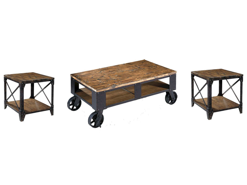Pinebrook - Rectangular 2 Braking Casters Cocktail Table Set Magnussen Furniture